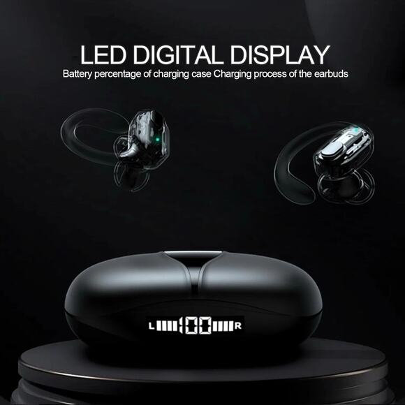 Over The Ear R800 True Wireless Earbud Headphones LED Case Sports New Sealed Box - Picture 4 of 7